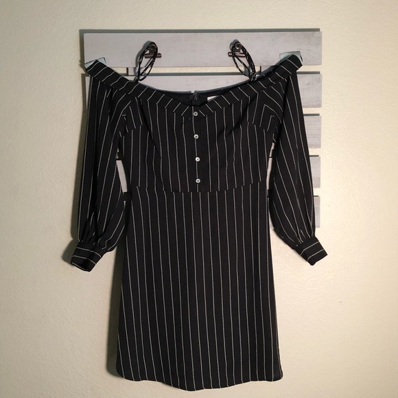 Gianni bini off the shoulder striped dress - Picture 2 of 3